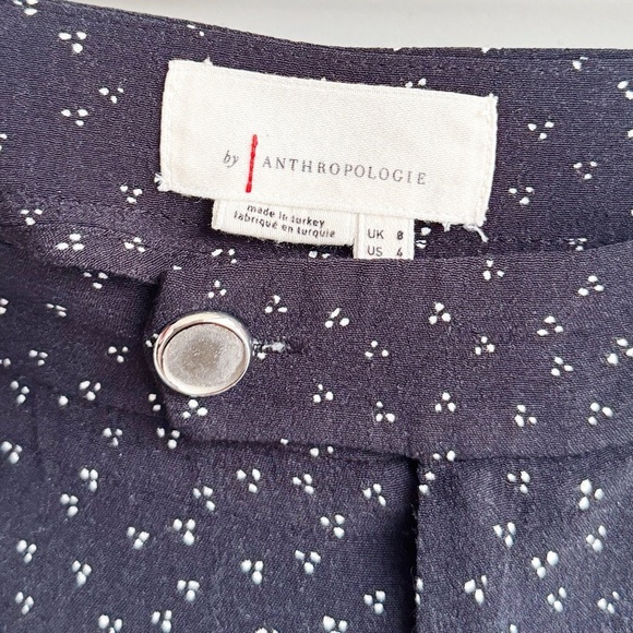 ANTHROPOLOGIE Skirted Wide Leg Cropped Trousers in Black Size 4 - Picture 8 of 8